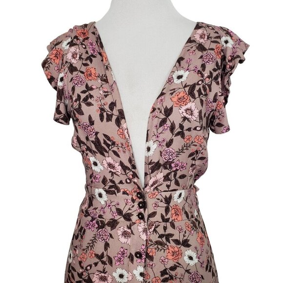 Maaji Maxi Dress Womens Size Medium Ditsy Fortunata Long Floral Pink Rayon - Picture 2 of 14